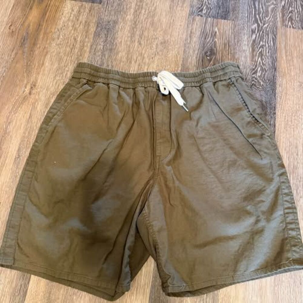 Rag & Bone Olive Green Linen Blend Drawstring Shorts